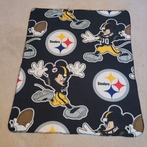 Pittsburgh Steelers Mickey Mouse Fleece Throw Blanket Disney NFL Football 48x38